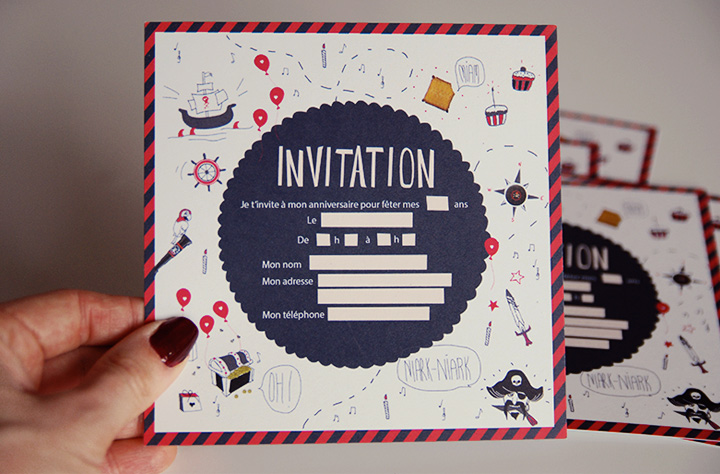 Anniversaire pirate fille - Invitation anniversaire Pirate fille