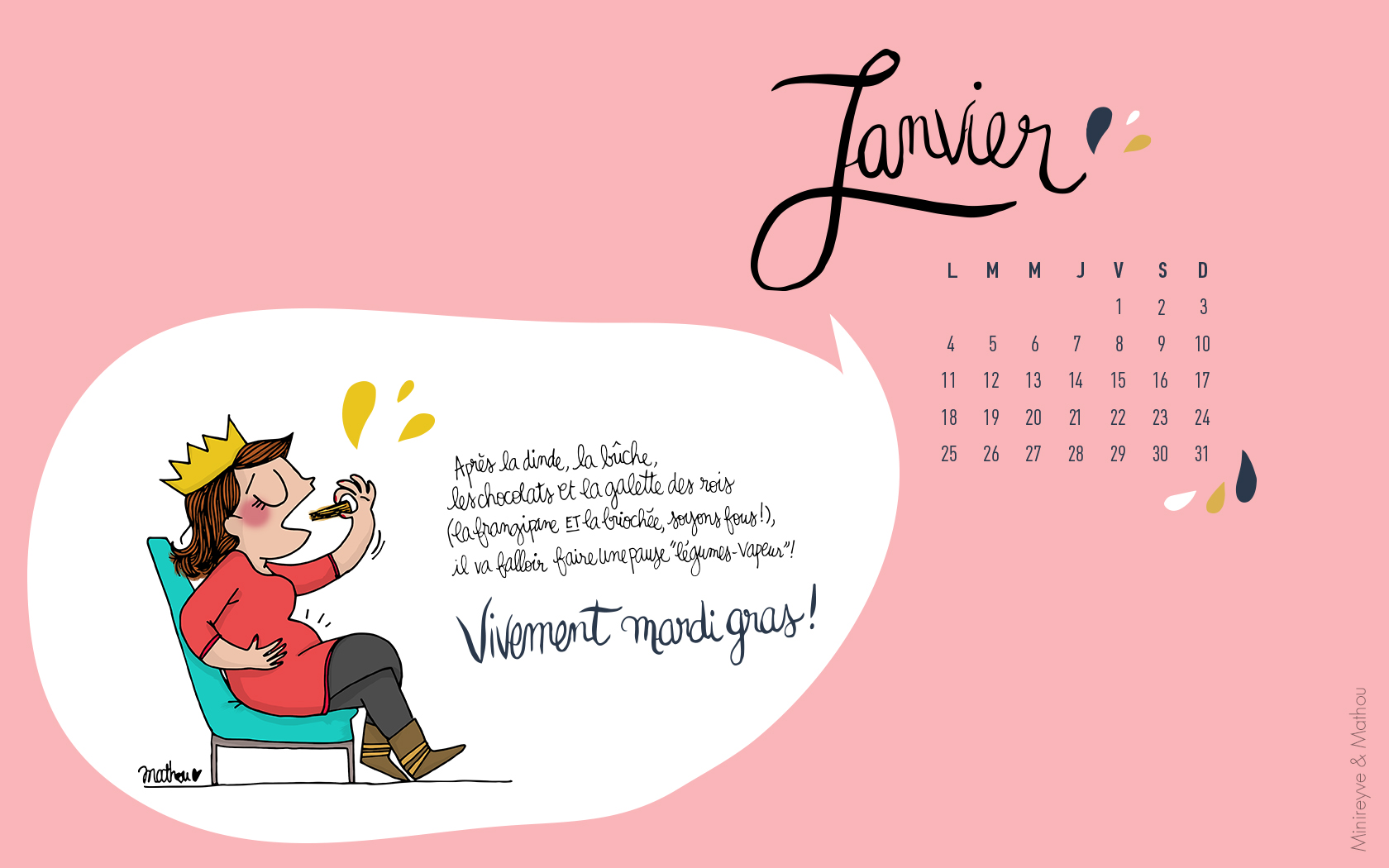 WALLPAPER DE JANVIER AVEC MATHOU Minireyve WALLPAPER DE JANVIER AVEC MATHOU Minireyve