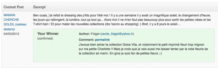 BONNE P&Ecirc;CHE (+ r&eacute;sultat concours)